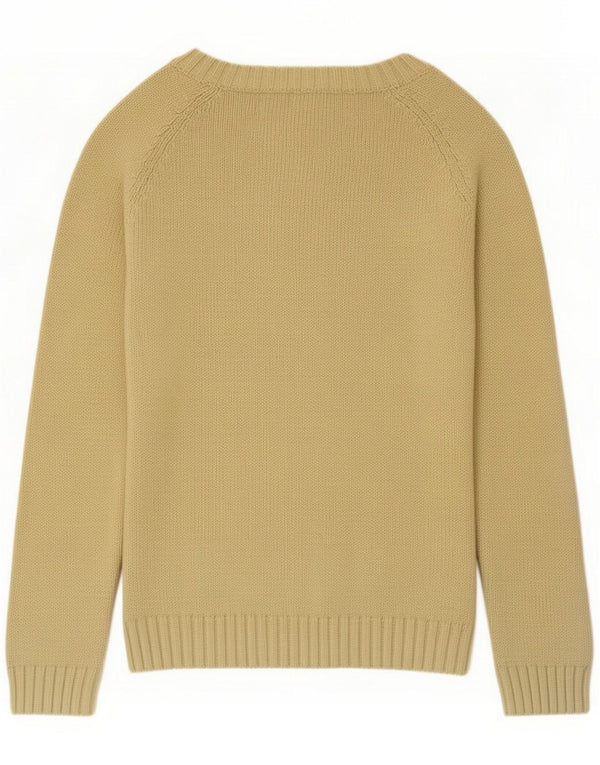 Sweter damski Massimo Dutti z dekoltem w kształcie litery V, UK 12, średnio zielony, bawełniany