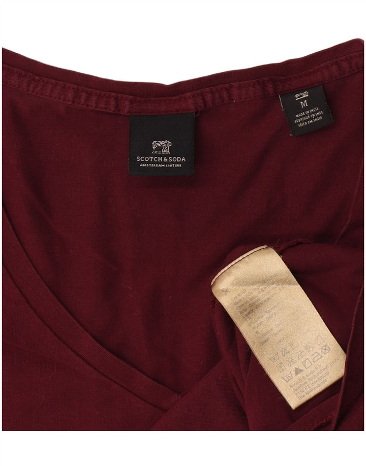 T-shirt męski Scotch & Soda, średniej wielkości bordowa bawełna