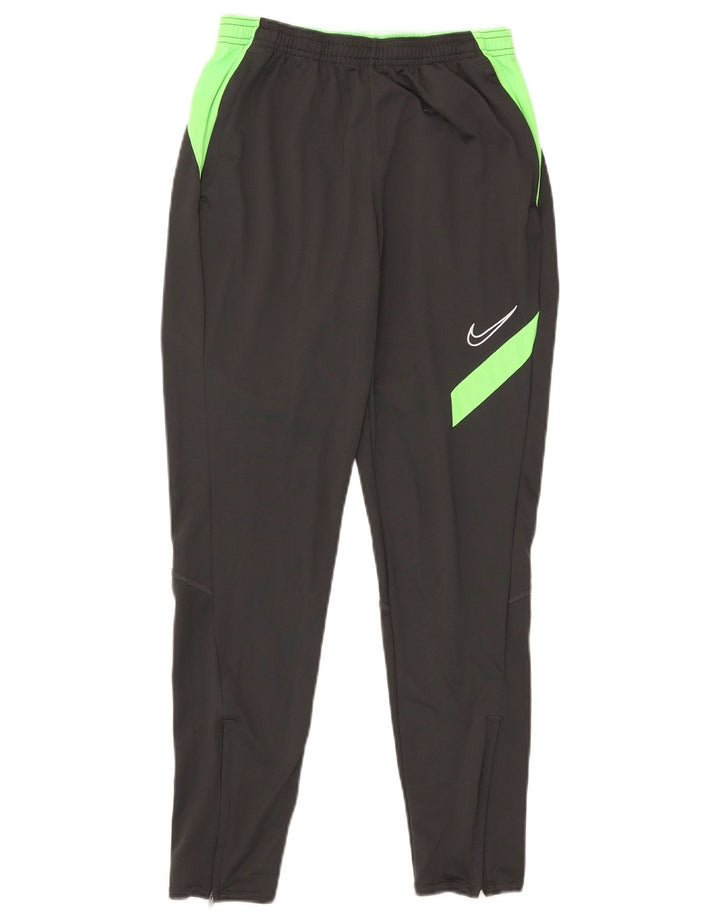 Męskie spodnie dresowe Nike Dri Fit, małe, szare, z blokami kolorów, poliestrowe