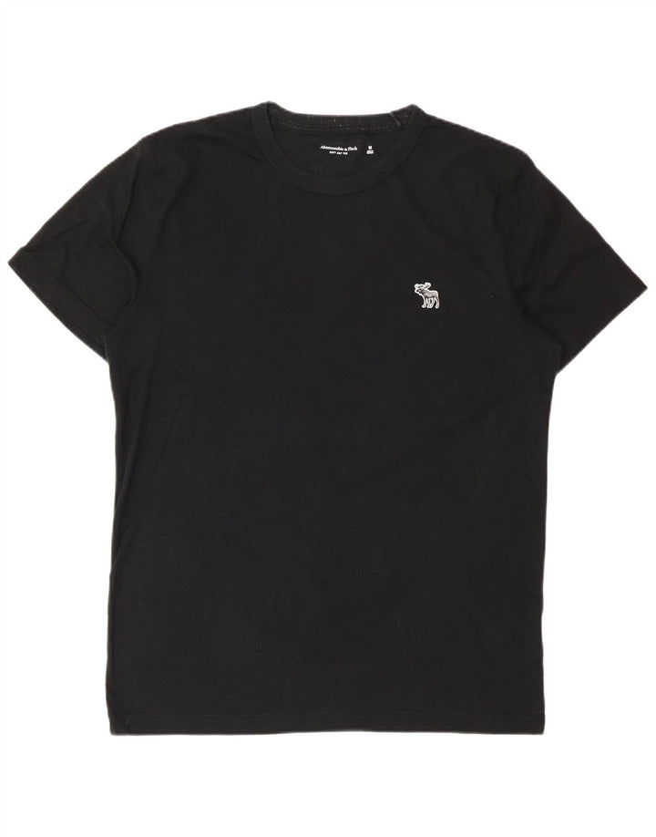 T-shirt męski Abercrombie & Fitch, średni czarny, bawełniany