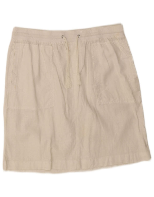 Marks & Spencer Damska prosta spódnica UK 14 duża W32 biały len