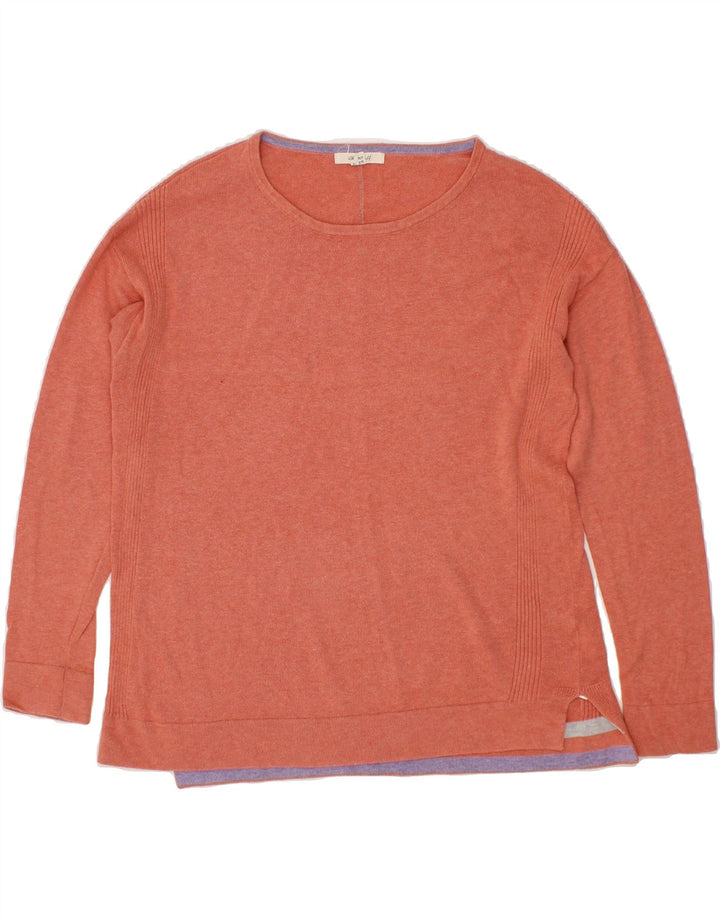 WHITE STUFF Womens Oversized Boat Neck Jumper Sweater UK 10 Small Orange Vintage White Stuff and Second-Hand White Stuff from Messina Hembry 