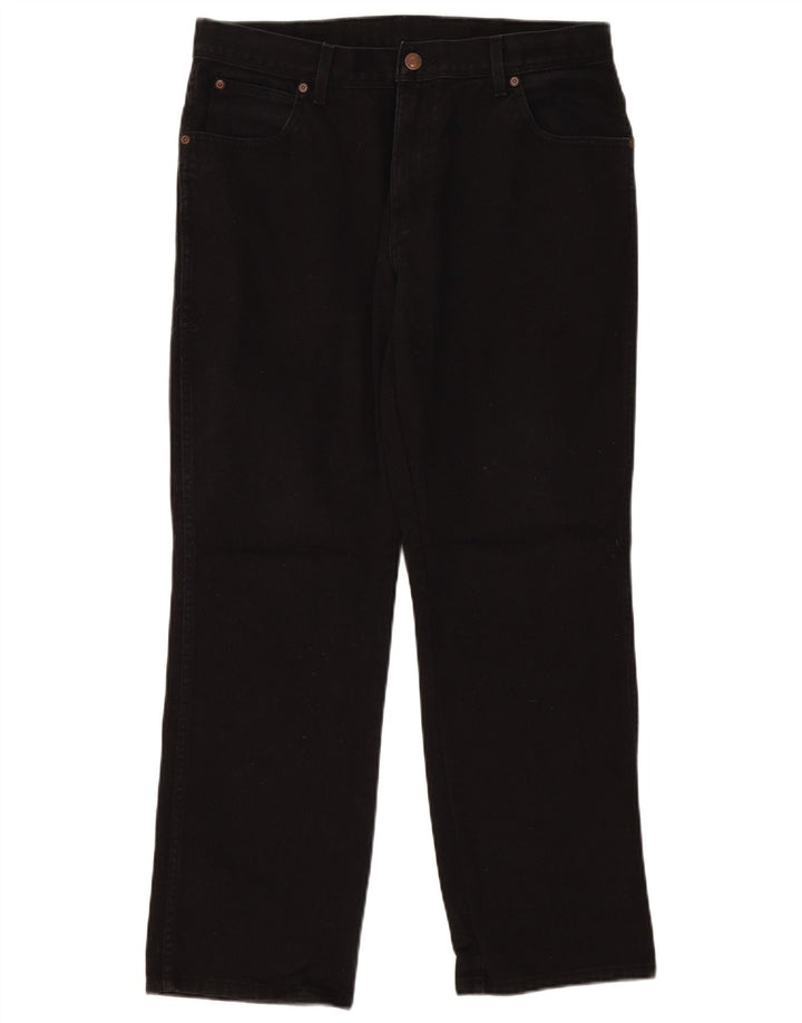Męskie jeansy Wrangler o prostym kroju W36 L30, czarne, bawełniane
