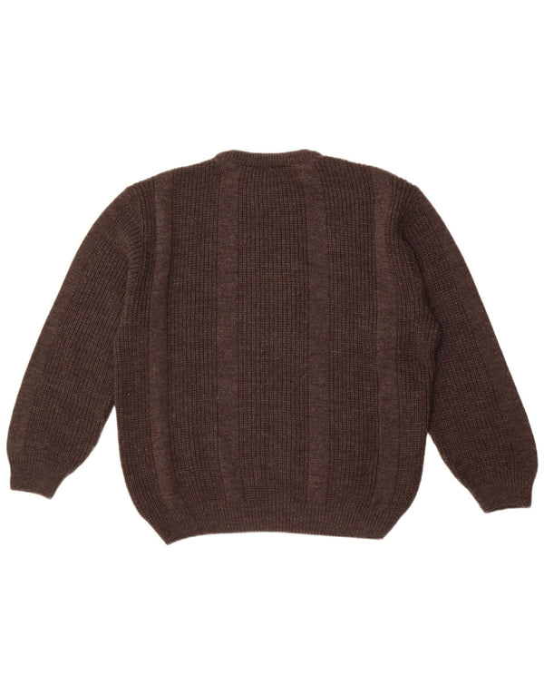 Barisal Męski sweter o luźnym kroju z okrągłym dekoltem, średnio szary, poliakrylowy