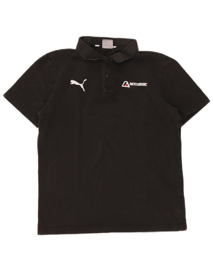 Męska koszulka polo PUMA, średnia czarna, bawełniana