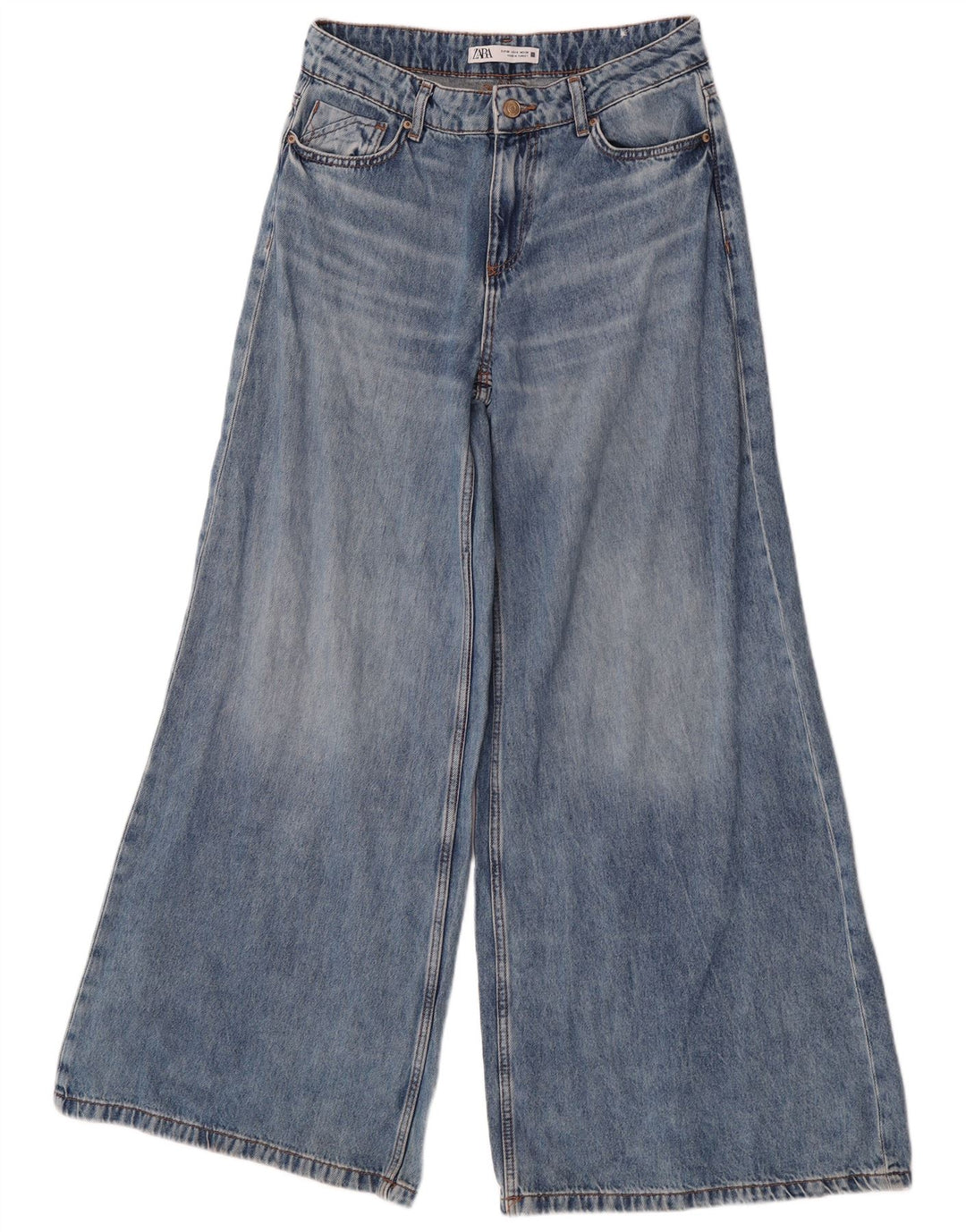 Damskie jeansy rozkloszowane Zara EU 38 Small W28 L32 Niebieskie bawełniane