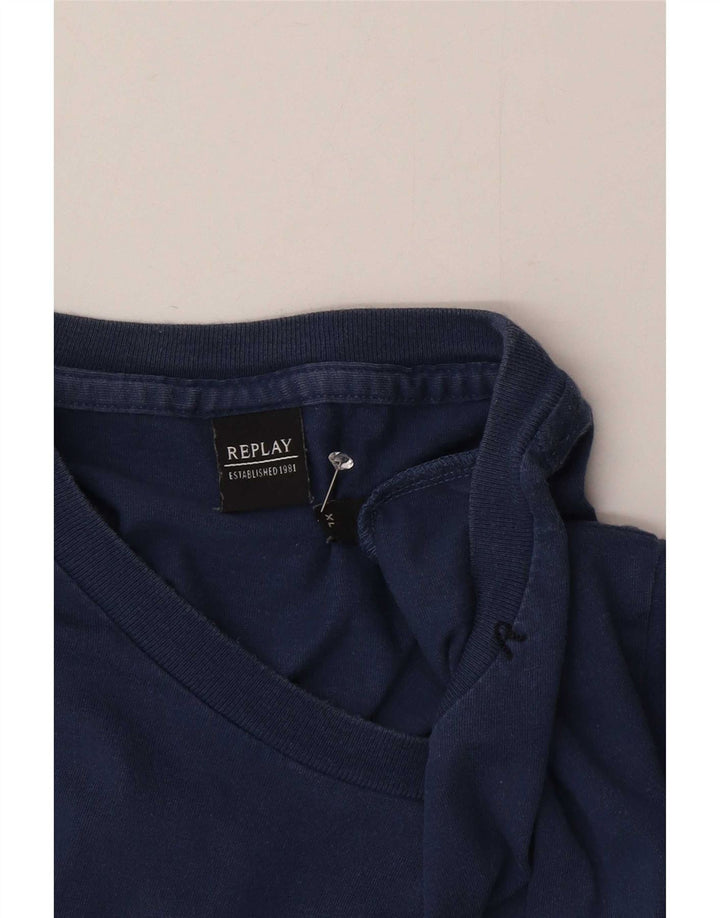 Męska koszulka T-shirt Replay XL, granatowa