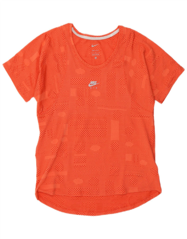 Damska koszulka Nike Dri Fit Top UK 12 Średni pomarańczowy geometryczny poliester