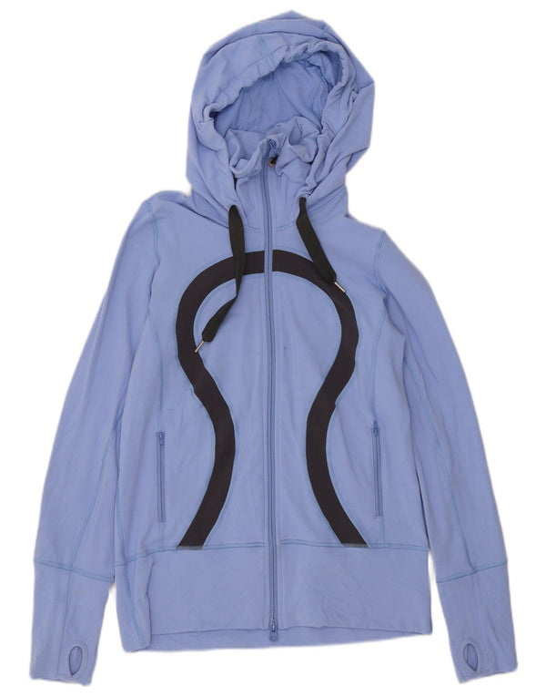 Damski sweter z kapturem i zamkiem błyskawicznym Lululemon US 8 Średni niebieski nylon