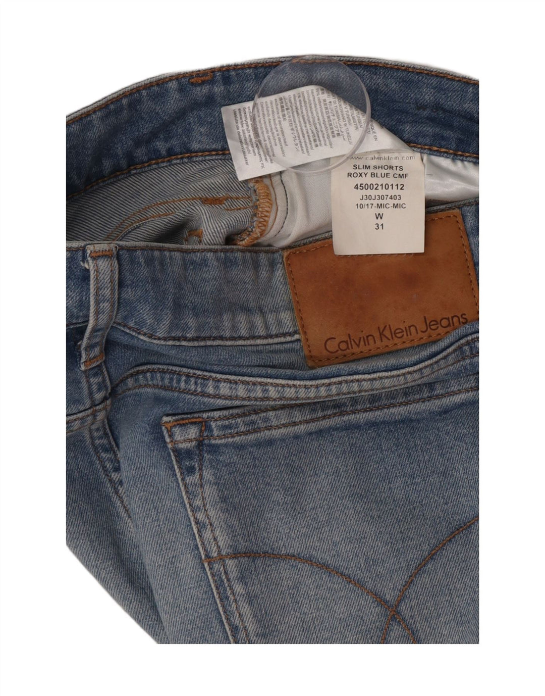 Damskie spodenki jeansowe Calvin Klein W31 Średnioniebieskie, bawełniane