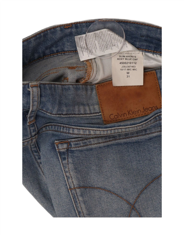 Damskie spodenki jeansowe Calvin Klein W31 Średnioniebieskie, bawełniane