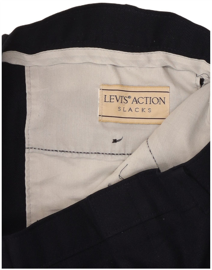 Spodnie męskie LEVI'S Action Slacks, proste, codzienne, W38 L30, granatowe