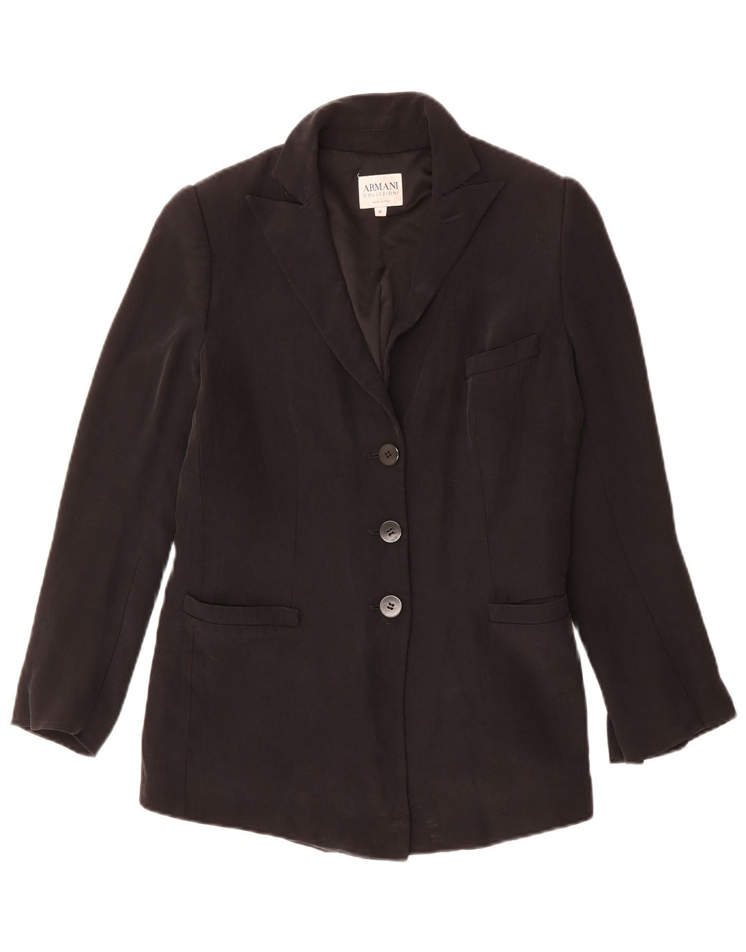 ARMANI COLLEZIONI Damska marynarka zapinana na 3 guziki IT 48 XL Czarna