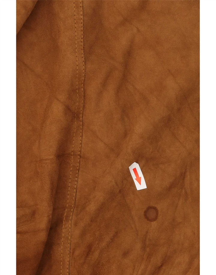 Vintage męska zamszowa kurtka bomber IT 52 XL brązowa skóra