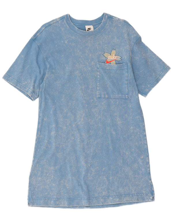Damska sukienka T-shirtowa Nike UK 10, mała, niebieska, bawełniana typu Tie Dye