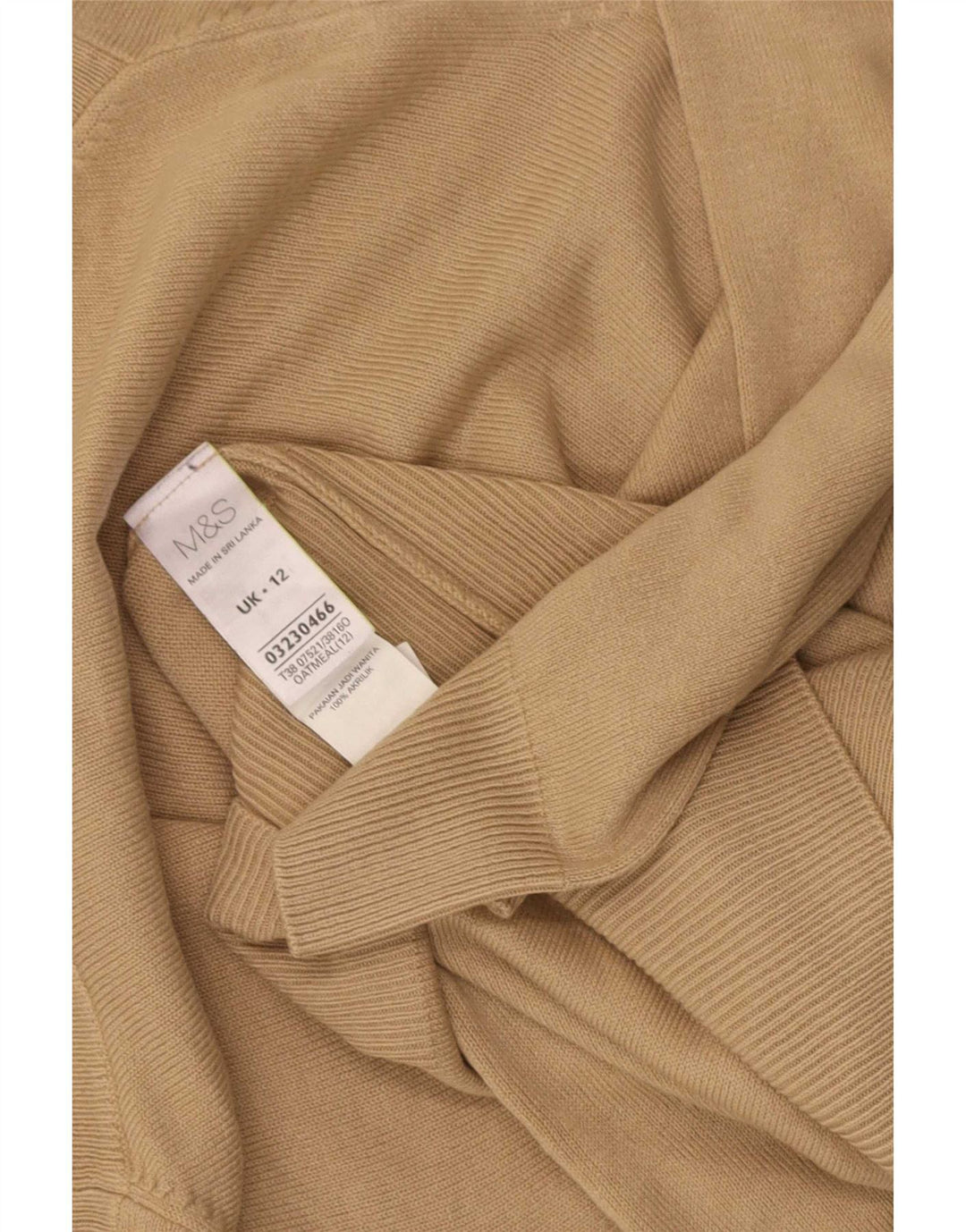 Marks & Spencer Damski sweter z golfem UK 12 Średni brązowy akryl