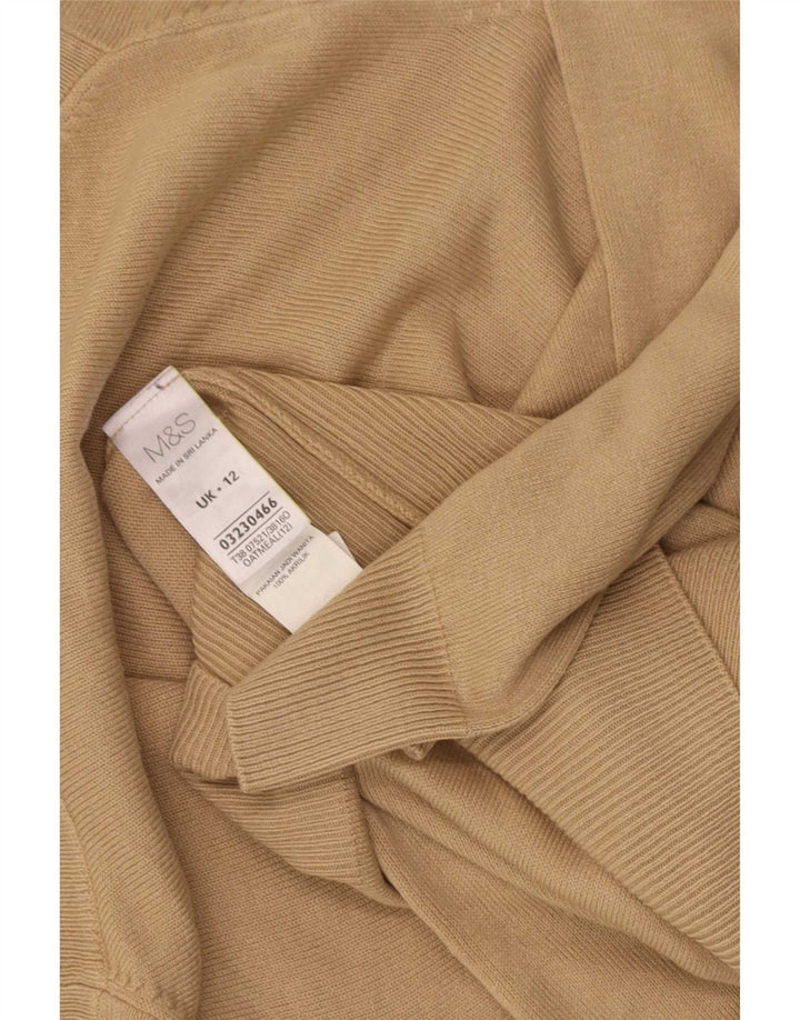 Marks & Spencer Damski sweter z golfem UK 12 Średni brązowy akryl