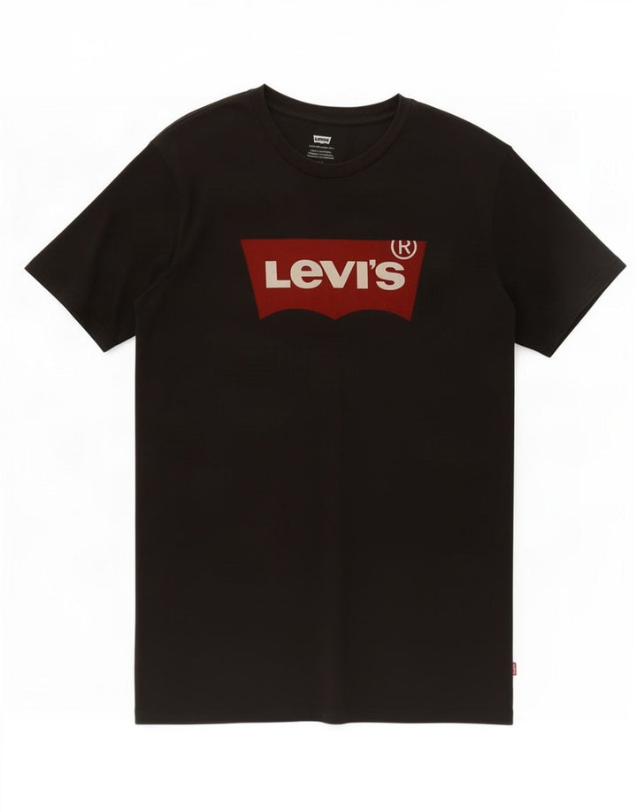 Męska koszulka z grafiką Levi's, średnia czarna bawełniana