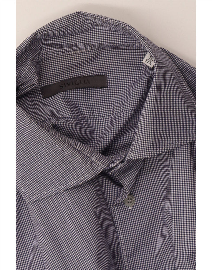 Koszula męska SIVIGLIA Rozmiar 40 15 3/4 Średni granatowy materiał w kratkę