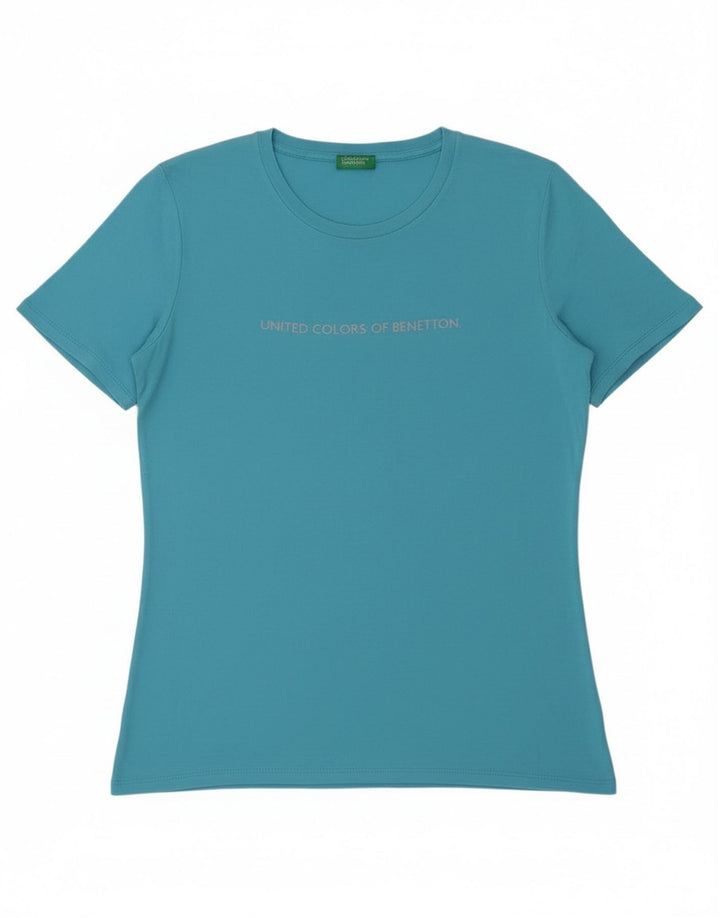 Damska koszulka graficzna Benetton Top UK 14 Medium Blue