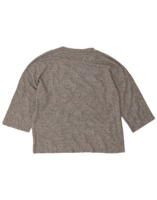 Damski top oversize Zara z rękawem 3/4, UK 10, mały, szary nakrapiany