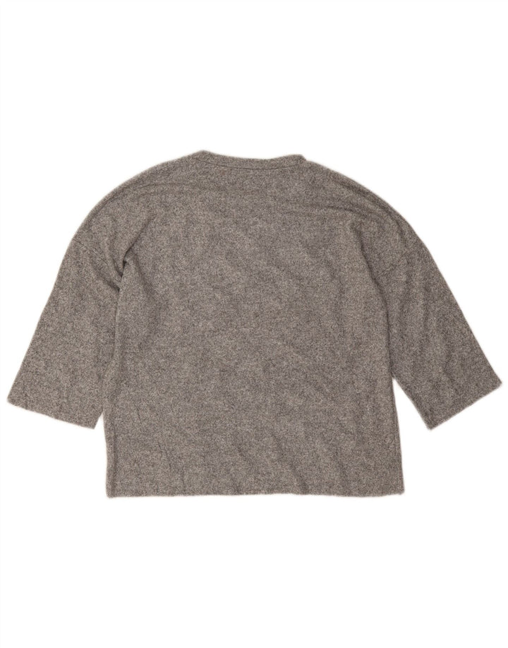 Damski top oversize Zara z rękawem 3/4, UK 10, mały, szary nakrapiany