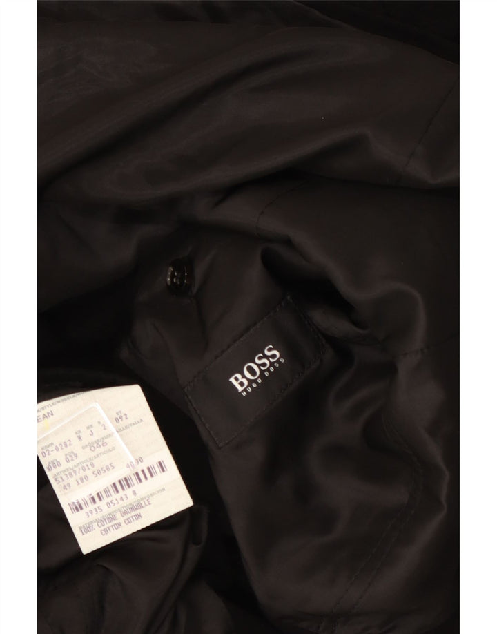 Męska marynarka zapinana na 3 guziki Hugo Boss IT 46, mała czarna, bawełniana w bloki kolorów