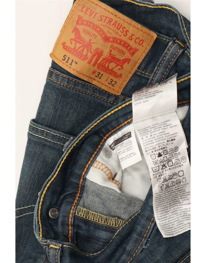 Męskie jeansy Levi's 511 Slim W31 L32 Niebieskie bawełniane