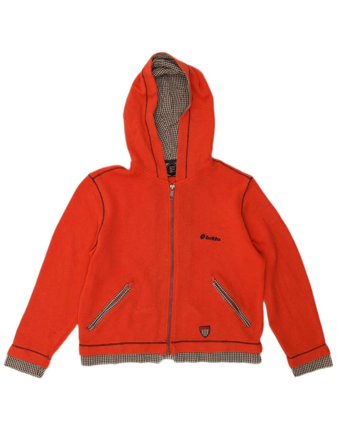 Damski sweter oversize z kapturem i zamkiem błyskawicznym LOTTO UK 10, mały, czerwony poliester