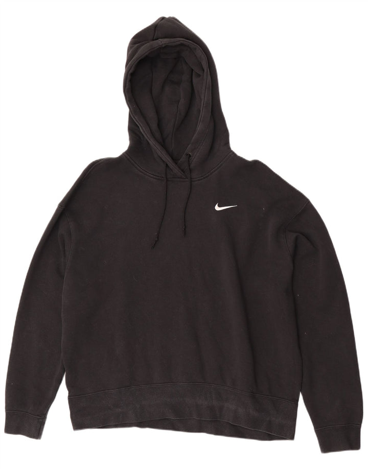 Damski sweter oversize z kapturem Nike UK 16, duży, czarny, bawełniany