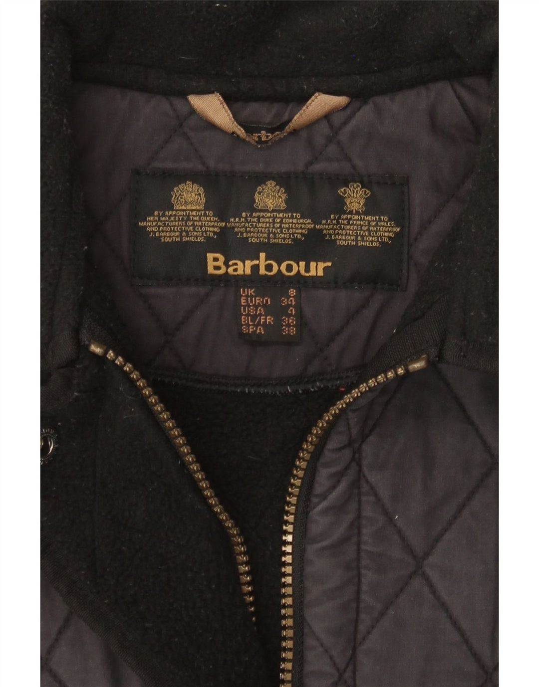 Damska pikowana kurtka Barbour UK 8, mała, granatowa