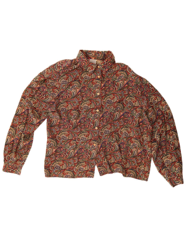 Damska bluzka koszulowa oversize Andrea Mare UK 16, duża, wielokolorowa paisley