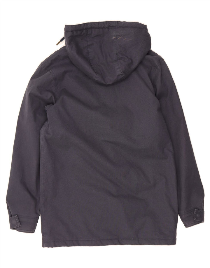 WEIRD FISH Mens Hooded Parka Jacket UK 36 Small Navy Blue Cotton Vintage Weird Fish and Second-Hand Weird Fish from Messina Hembry 