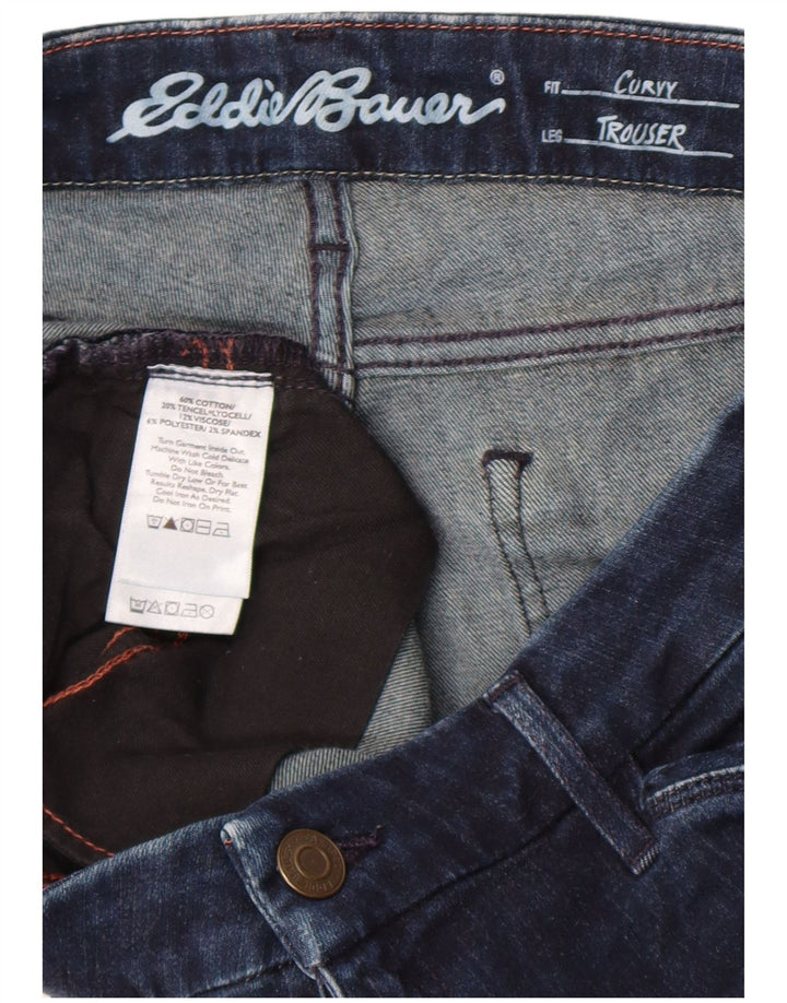 Jeansy damskie Eddie Bauer Curvy Bootcut W32 L28 Granatowa bawełna