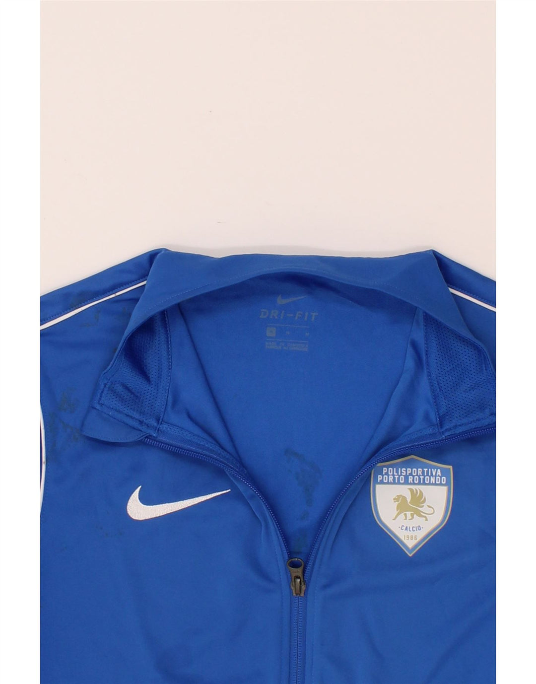 NIKE Mens Dri Fit Graphic Tracksuit Top Jacket Medium Blue Polyester Vintage Nike and Second-Hand Nike from Messina Hembry 