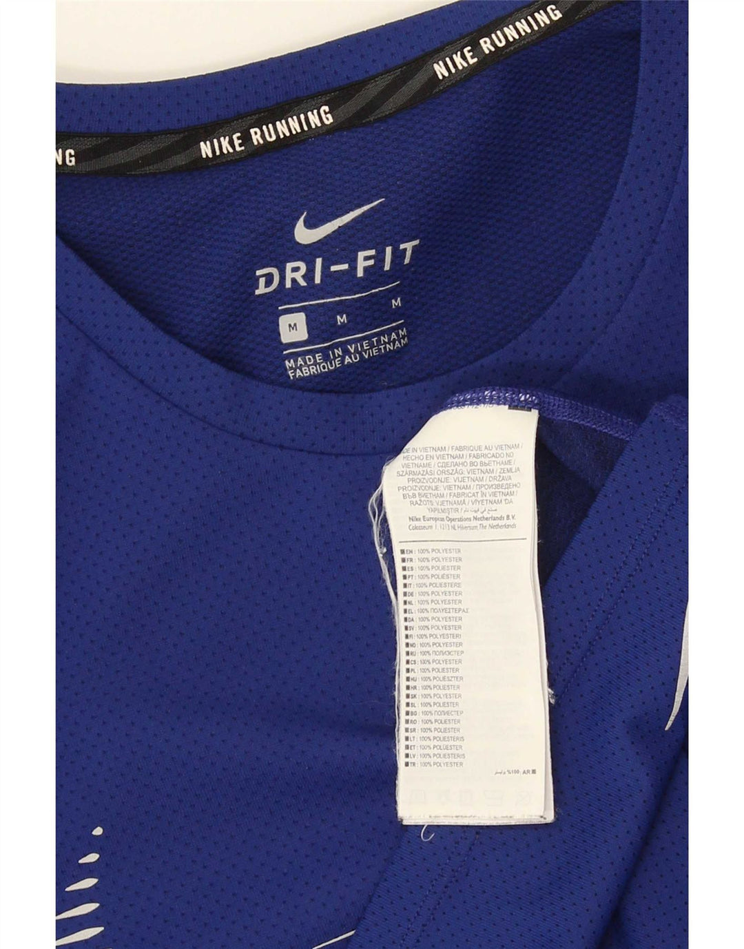 Męski T-shirt Nike Dri Fit z grafiką, średni niebieski poliester