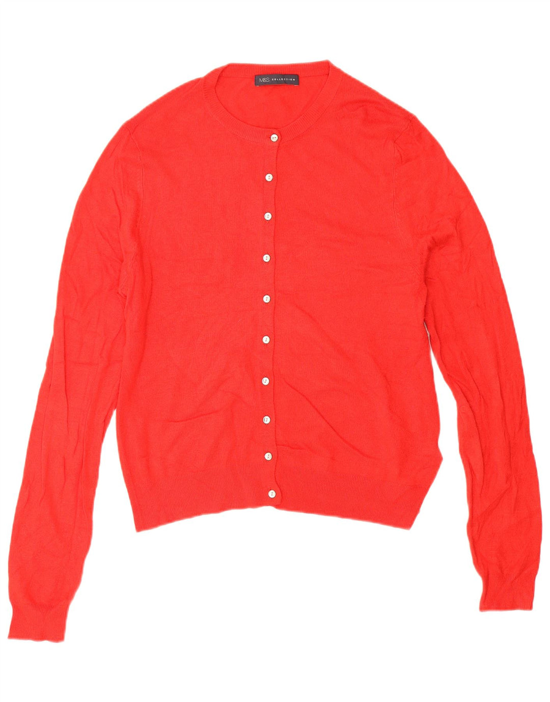 Marks & Spencer Damski sweter kardigan UK 14, duża, czerwona wiskoza