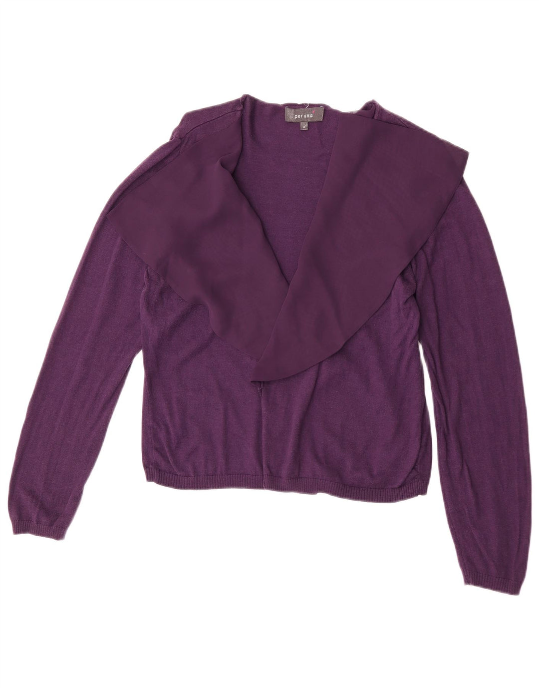 Marks & Spencer Damski sweter rozpinany UK 14, średni fiolet, bawełna