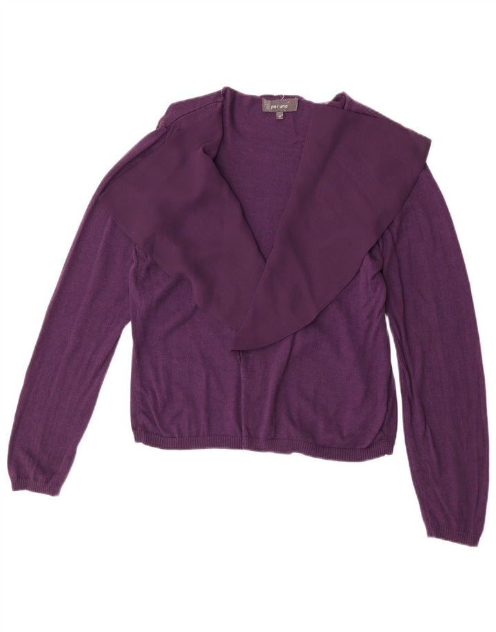 Marks & Spencer Damski sweter rozpinany UK 14, średni fiolet, bawełna