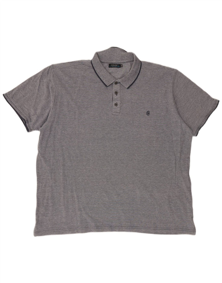 Męska koszulka polo Coveri 4XL, szara bawełna