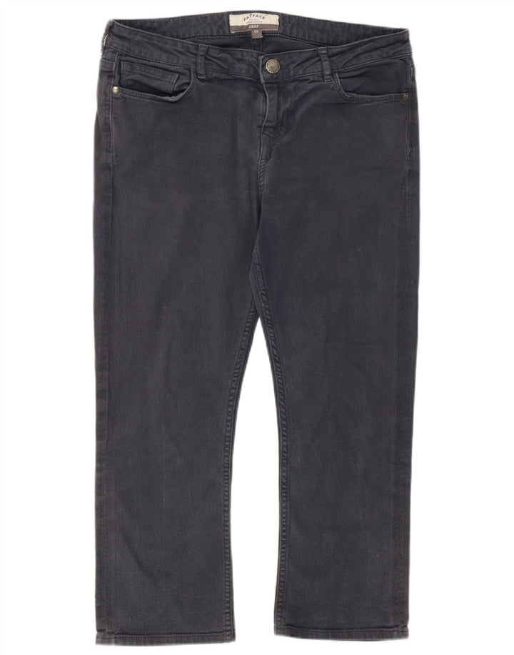 Damskie jeansy przycięte Fat Face UK 12 Medium W32 L22 Szara bawełna