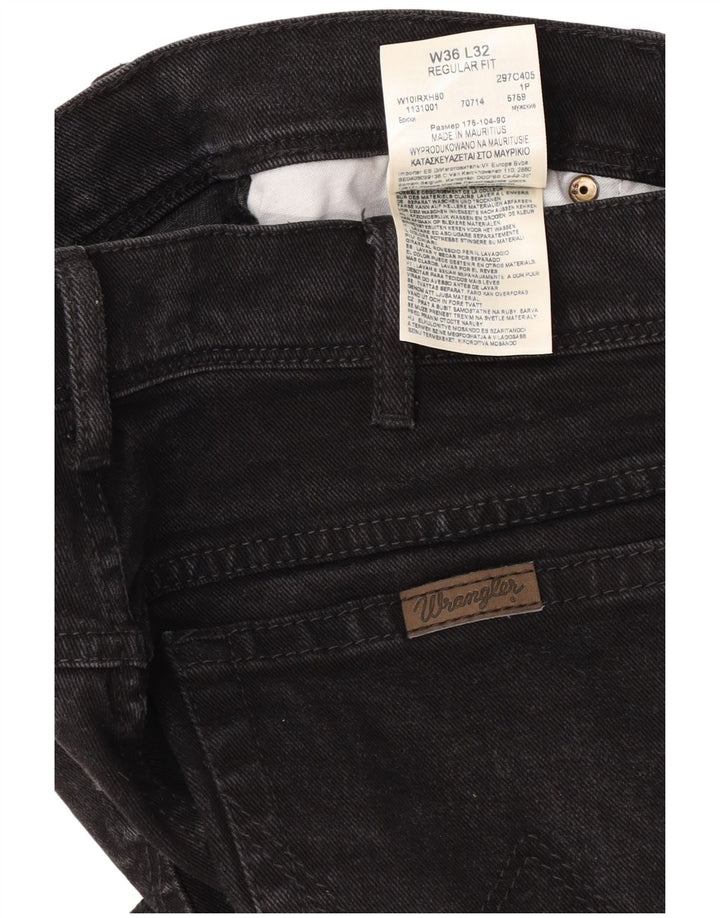 Męskie jeansy Wrangler o prostym kroju W36 L32, czarne, bawełniane