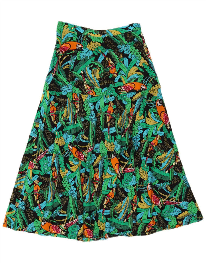 Vintage damski 2-częściowy zestaw spódnic, średni W26, zielony, kwiatowy, hawajski