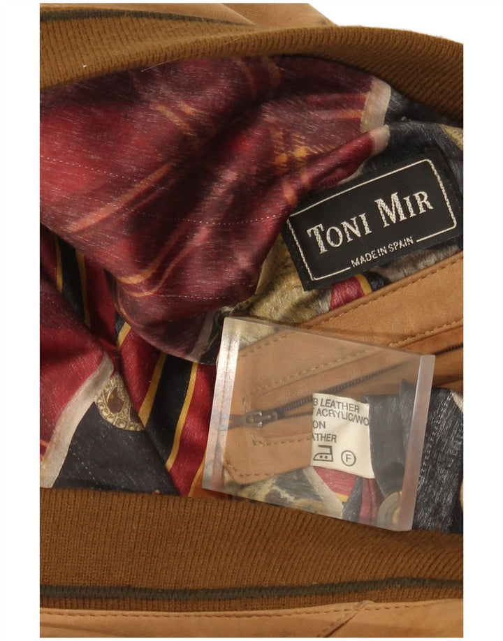 Męska zamszowa kurtka bomber Toni Mir UK 42 XL, brązowa, skórzana