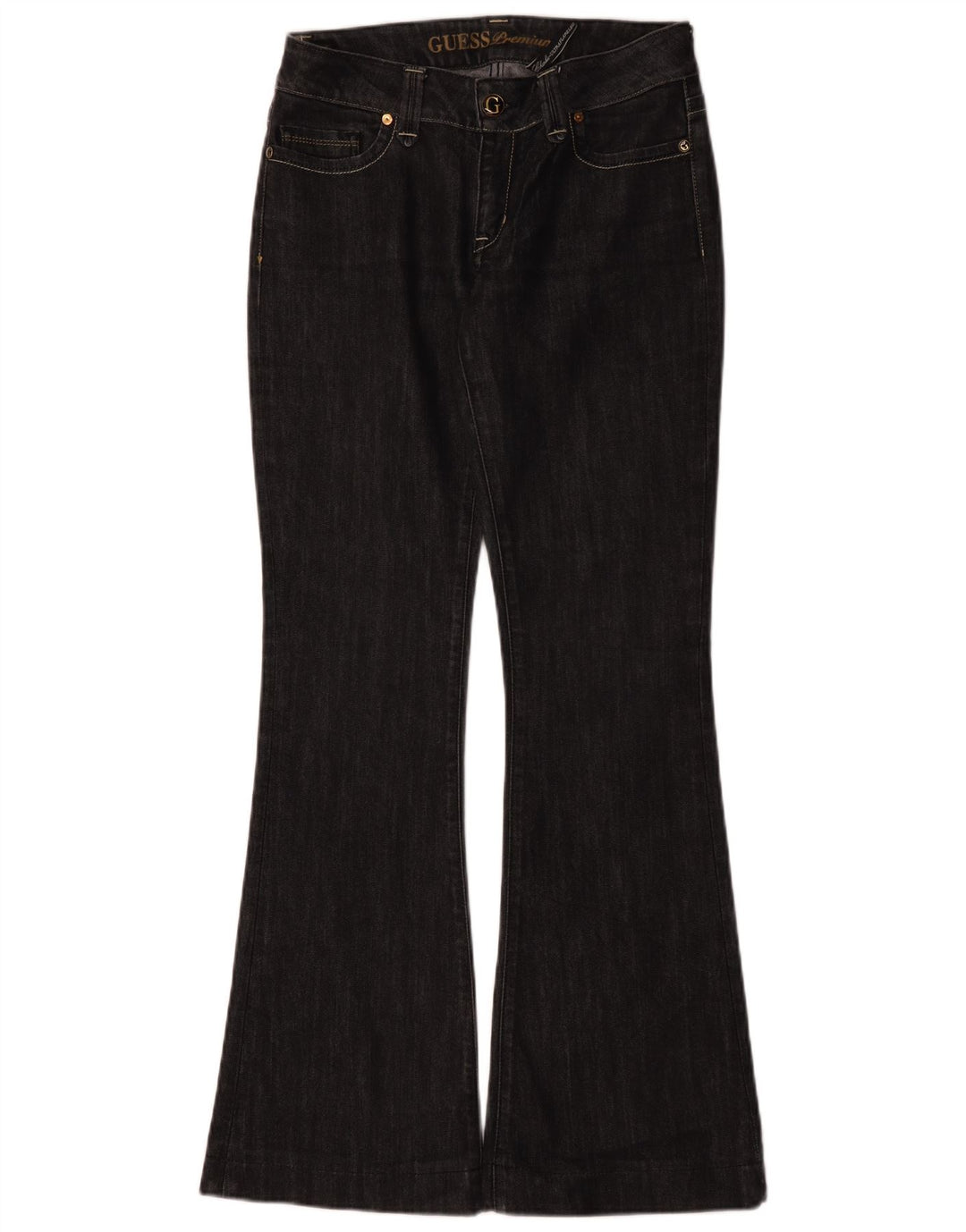 Guess Damskie Rozkloszowane Dżinsy W29 L32 Czarne Bawełniane