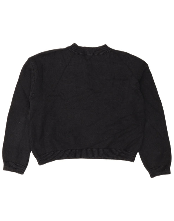 Marks & Spencer Womens Crop V-Neck Jumper Sweater UK 14 Medium Black
