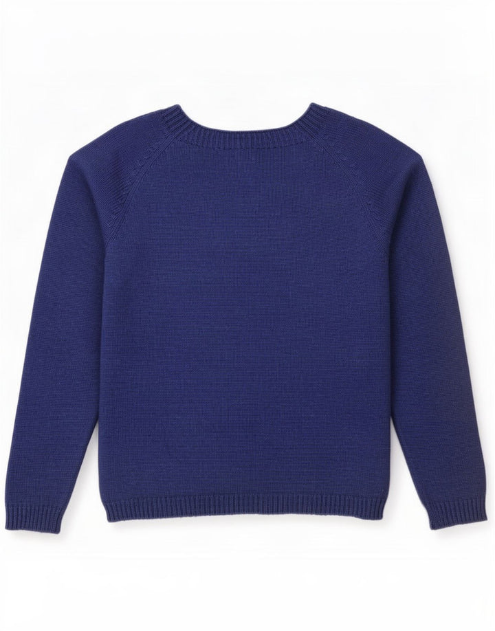 Sweter damski Massimo Dutti z dekoltem w łódkę UK 14 Średni granatowy wełniany