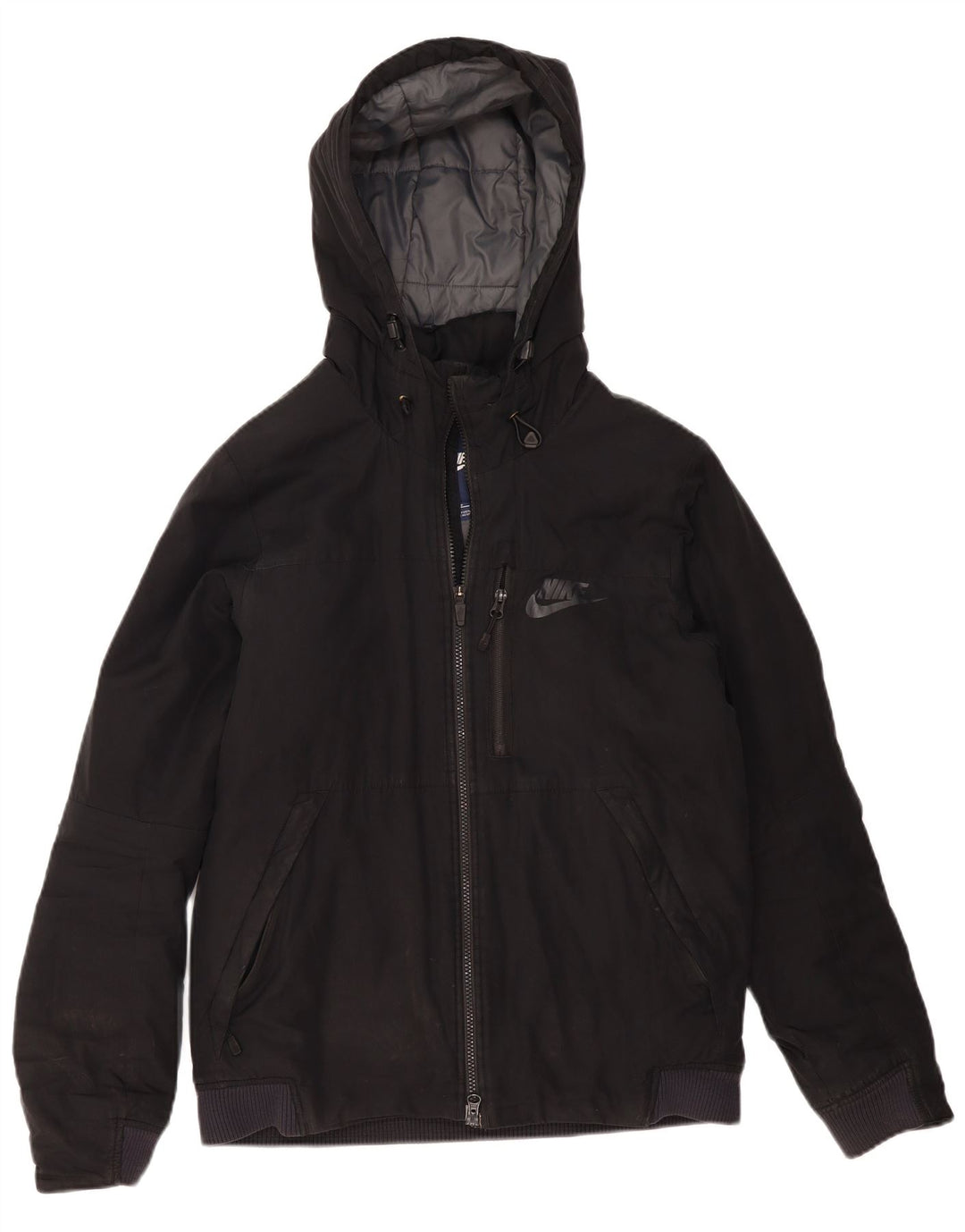Męska wyściełana kurtka z kapturem i kapturem Nike UK 36, mała, czarna, poliestrowa