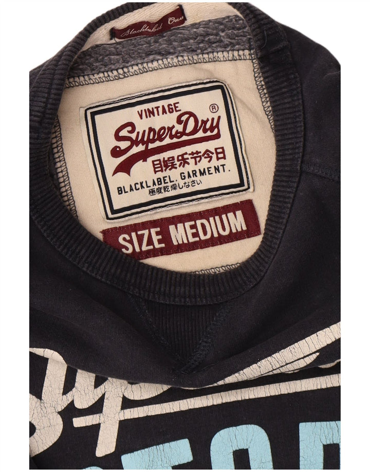 Męski sweter z grafiką Superdry, średni granatowy, bawełniany