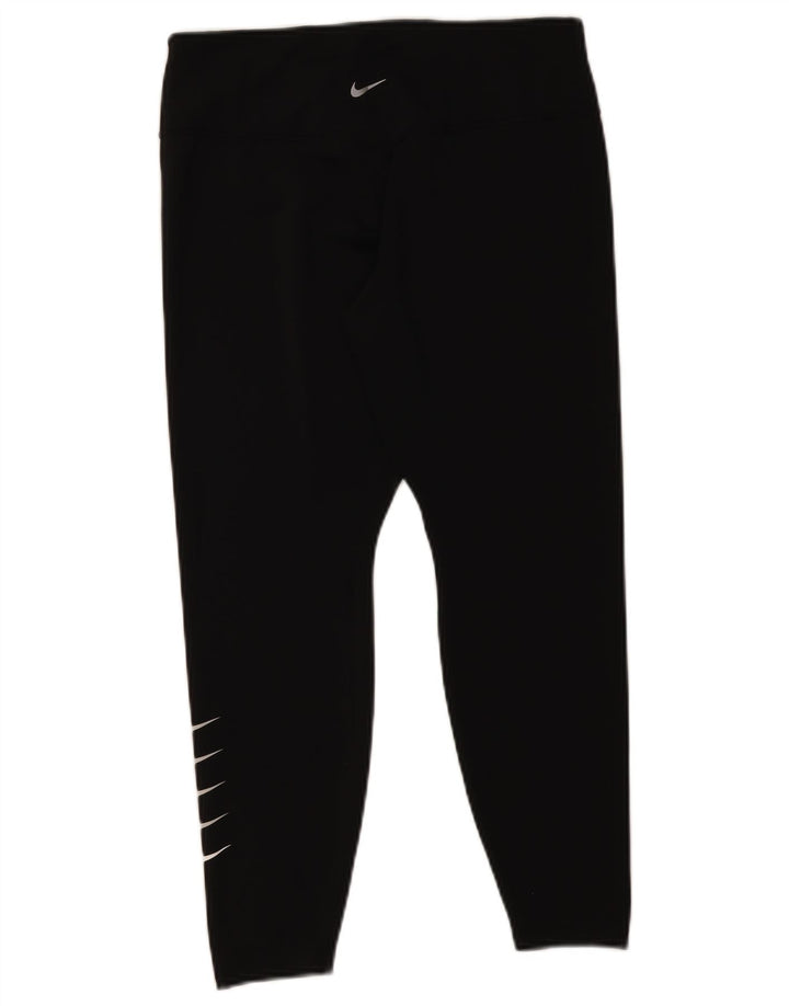 Damskie legginsy Nike Dri Fit Graphic Crop UK 14, duże, czarne, poliestrowe